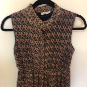 Sleeveless Pleated Lined Dress